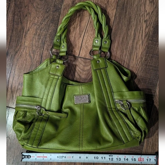 Relic Faux Pebbled Leather Satchel Purse Handbag Purse Zip Pockets Rope Handles - Picture 8 of 14